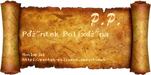 Péntek Polixéna névjegykártya